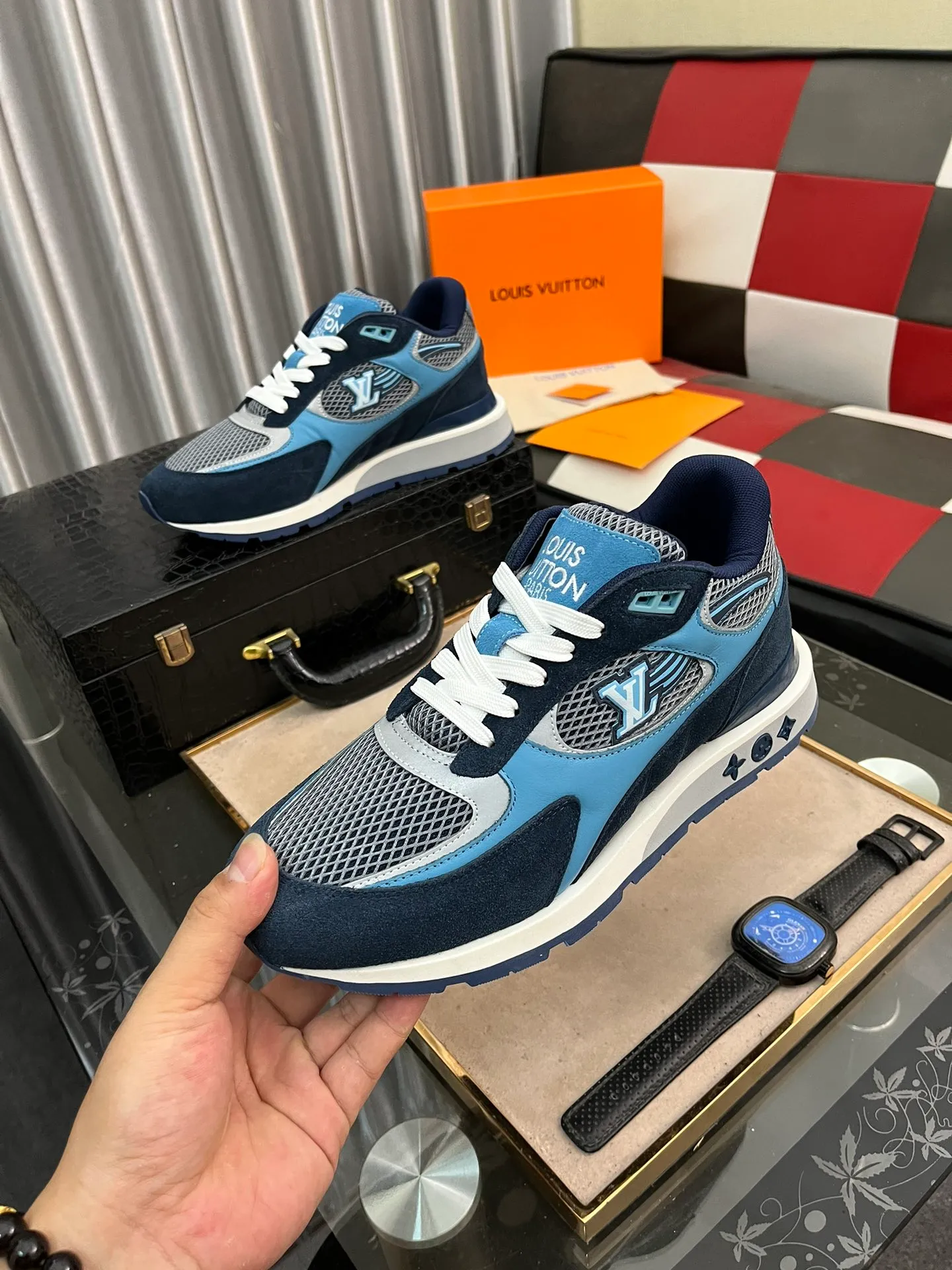 Men's Men's Shoes 💰660⌚️⌚️【LOUIS VUITTON) New 🍀LV Louis Vuitton*——LV classic dad shoes trendy shoes! Made of imported original soft calf leather, imported fly woven lining. Original wear-resistant rubber outsole! High quality products! Code number: 38-44